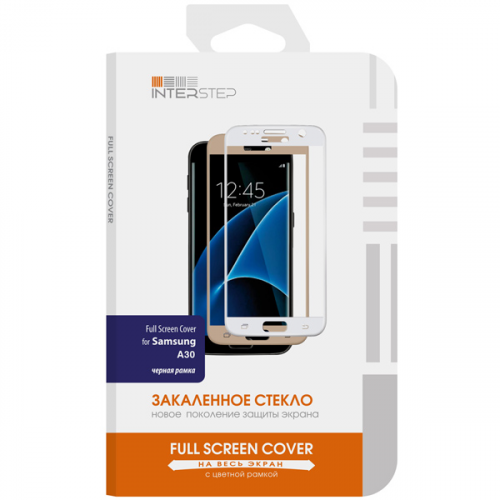 Защитное стекло для Samsung InterStep FSC д/Samsung Galaxy A30, Black Fr