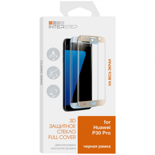 Защитное стекло InterStep 3D для Huawei P30 Pro, Black Frame