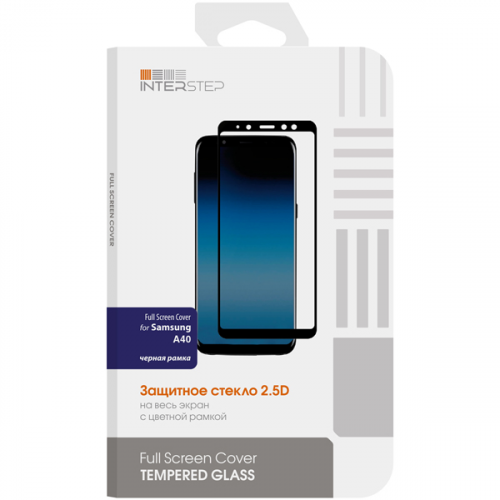 Защитное стекло для Samsung InterStep FSC д/Samsung Galaxy A40, Black Fr