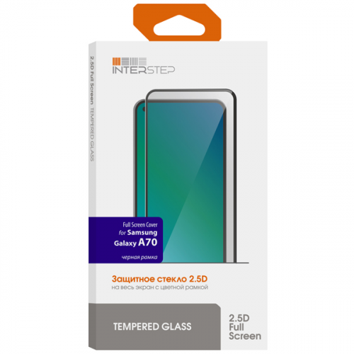 Защитное стекло для Samsung InterStep FSC д/Samsung Galaxy A70, Black Fr