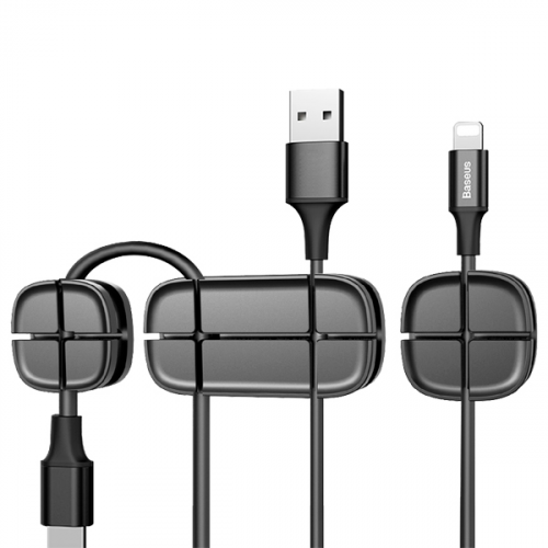 Органайзер для проводов Baseus Cross Peas Cable Clip Black (ACTDJ-01)