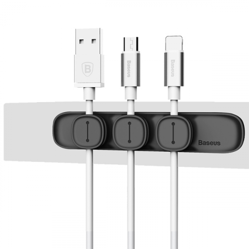 Органайзер для проводов Baseus Peas Cable Clip Black (ACWDJ-01)