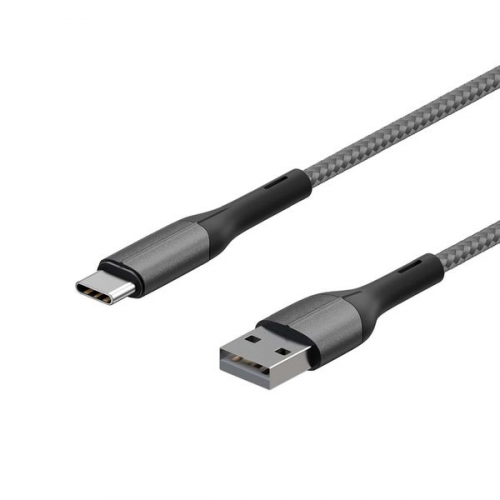 Кабель USB Type-C InterStep USB3.0 2м, Dark Grey