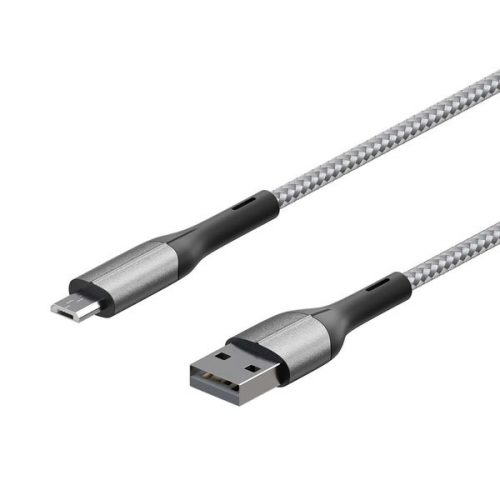 Кабель для сотового телефона InterStep MicroUSB/USB2.0 2м, Silver