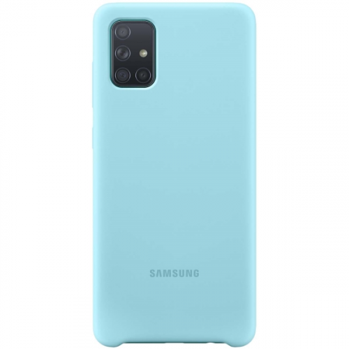 Чехол Samsung Silicone Cover для A71, Blue