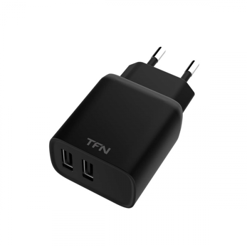 Сетевое зарядное устройство Rapid+ 2xUSB 2.4A Black (TFN-WCRPD12W2UBK)