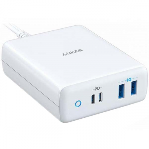 Сетевое зарядное устройство Anker PowerPort PD+ 4 100W USB-С x1, 3 x USB-A White