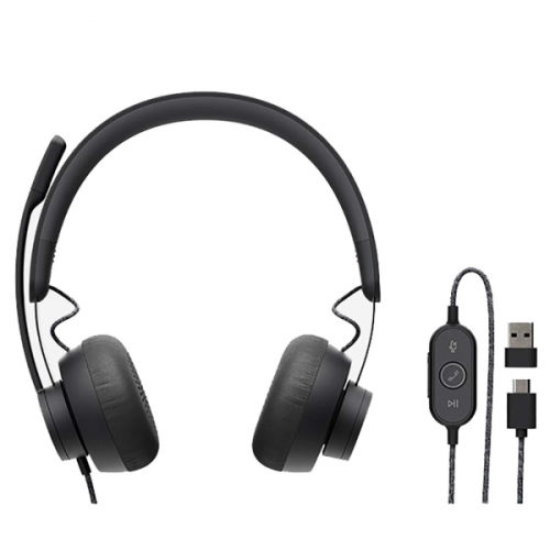 Компьютерная гарнитура Logitech Zone Wired UC Graphite (981-000875)