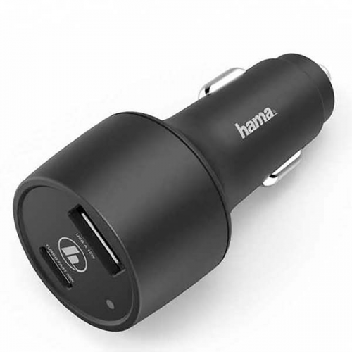 Автомобильное зарядное устройство Hama PD/QC 3A+2.4A Black (00183323)