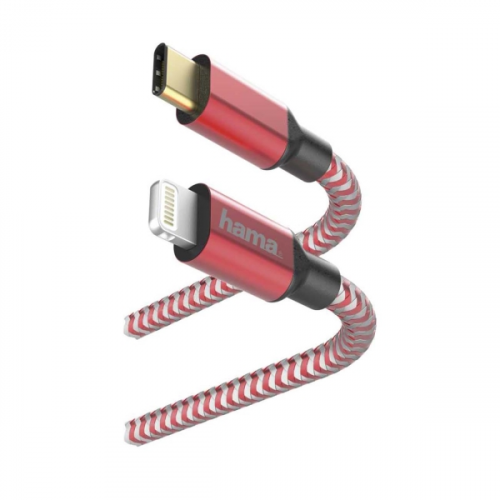 Кабель для iPod, iPhone, iPad Hama 1,5 м Lightning USB Type-C Red (00183310)