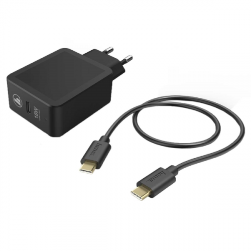 Сетевое зарядное устройство Hama PD/QC USB Type C Black (00183326)