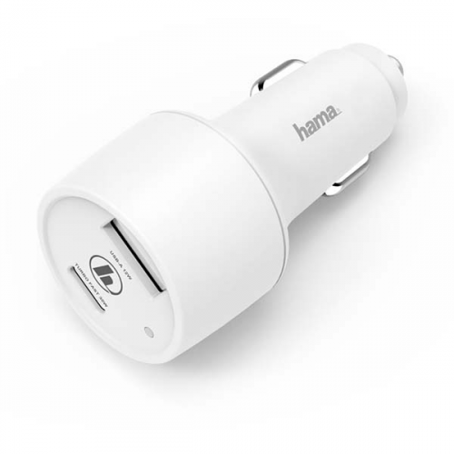 Автомобильное зарядное устройство Hama PD/QC 3A White (00183322)