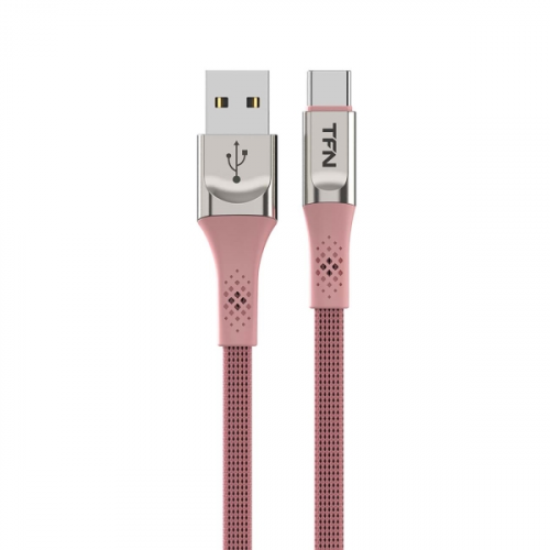 Кабель USB Type-C 1.2m Zinc плоский rose (TFN-CZNUSBC12MRO)