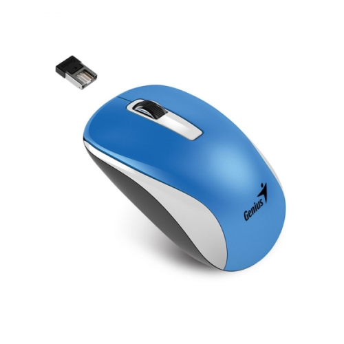 Мышь беспроводная Genius NX-7010 бело-синий металлик (31030114110)