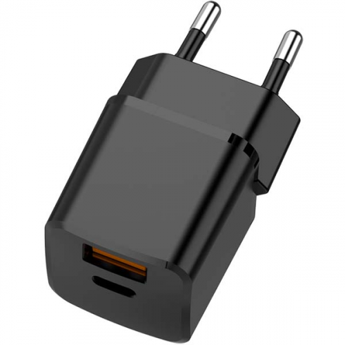 Сетевое зарядное устройство nano A+C PD 20W, Black (TFN-WCRPD12)