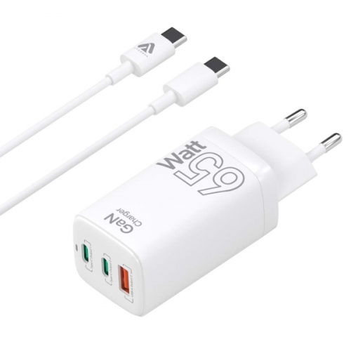 Сетевой адаптер для MacBook LYAMBDA GaN PD65V+PD33V+QC3.0 (LS-D70)