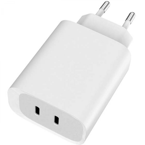 Сетевое зарядное устройство x2 USB-C PD 40W б/кабеля white (TFN-WCRPD05)