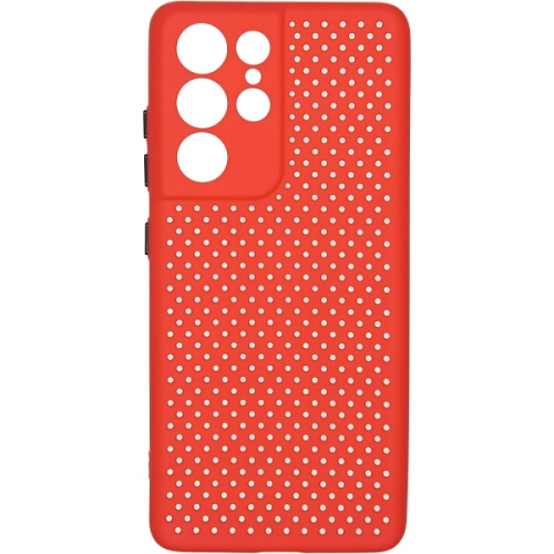 Чехол Carmega Samsung Galaxy S21 Ultra DOT red