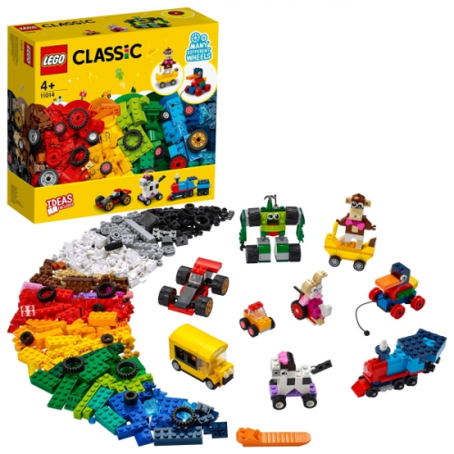 Конструктор детский Lego CLASSIC Кубики и колёса (11014)