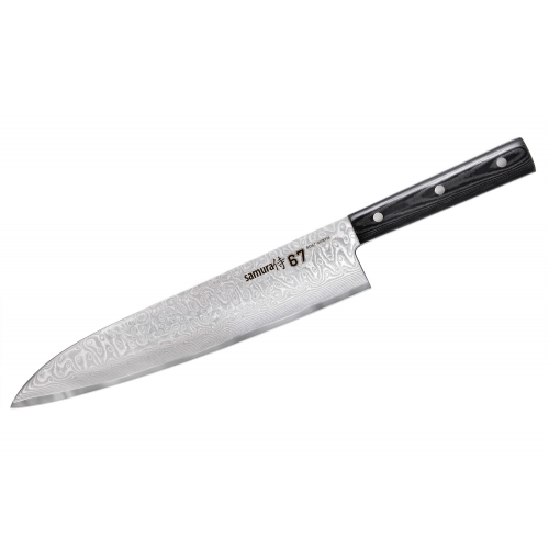 Нож кухонный Гранд Шеф, Samura Tanto 240 мм, дамаск 67 слоев