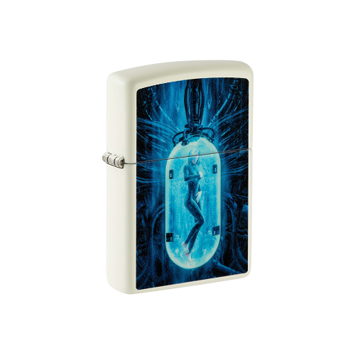 Зажигалка ZIPPO Woman in Tube с покрытием Glow In The Dark Green, латунь/сталь, белая