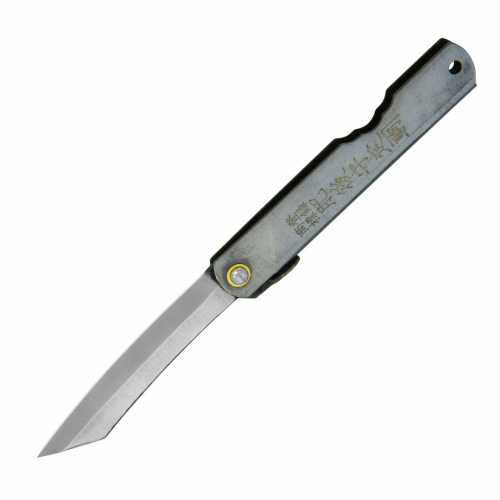 Нож складной Higonokami Reverse Tanto, сталь AoGami, рукоять нержавеющая сталь, серый Nagao Higonokami