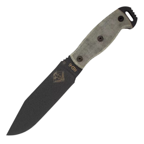 Нож с фиксированным клинком Ontario RD6, сталь 5160, рукоять микарта, green/black