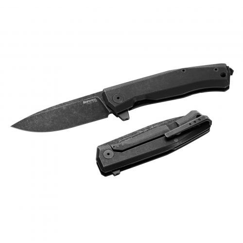 Складной нож LionSteel MT01B BW, сталь M390, рукоять Black titanium Lion Steel
