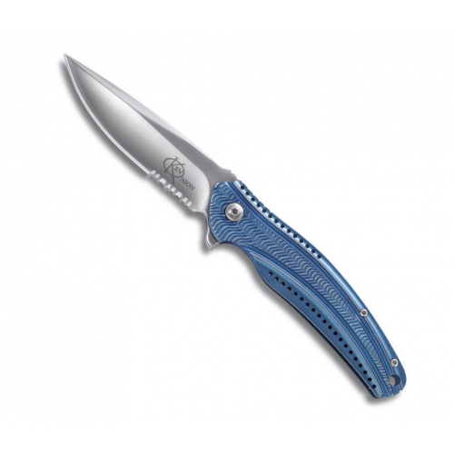 Складной нож CRKT Ripple Blue, сталь Acuto 440, рукоять нержавеющая сталь 420J2