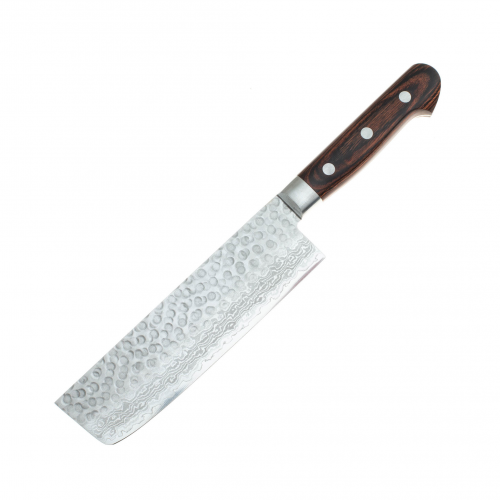Нож Накири (шинковочный) 160 мм, Sakai Takayuki, сталь VG-10 Damascus 17 слоев, рукоять pakka wood