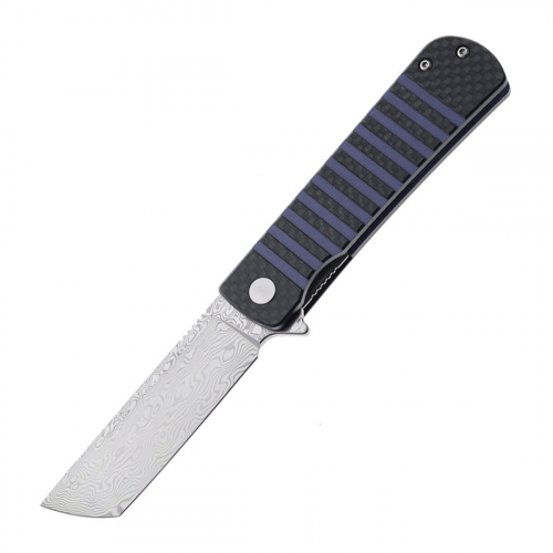 Складной нож Bestech Titan, сталь дамаск, рукоять черно-синяя G10/карбон Bestech Knives
