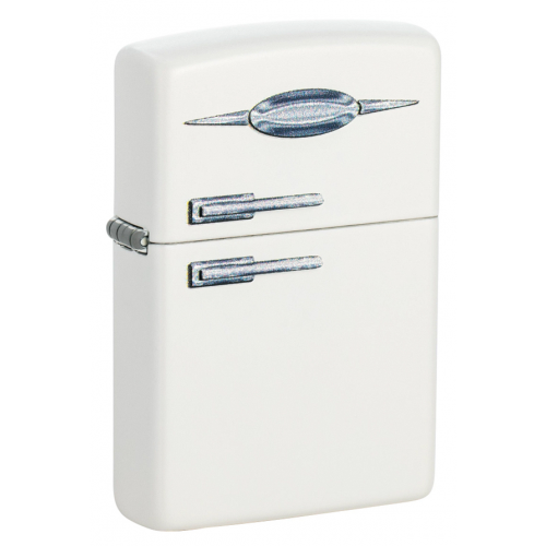 Зажигалка ZIPPO Retro Fridge Design с покрытием White Matte, латунь/сталь