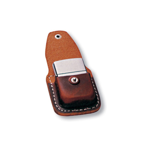 Чехол Zippo для зажигалки, кожа, с металлическим фиксатором на ремень, коричневый, 57х30x75 мм ZIPPO