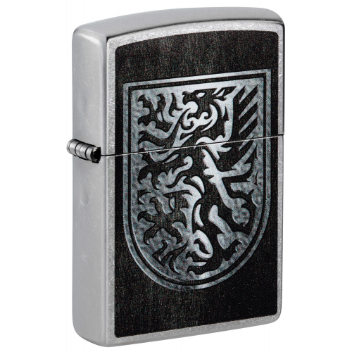 Зажигалка ZIPPO Dragon Design с покрытием Street Chrome, латунь/сталь, серебристая