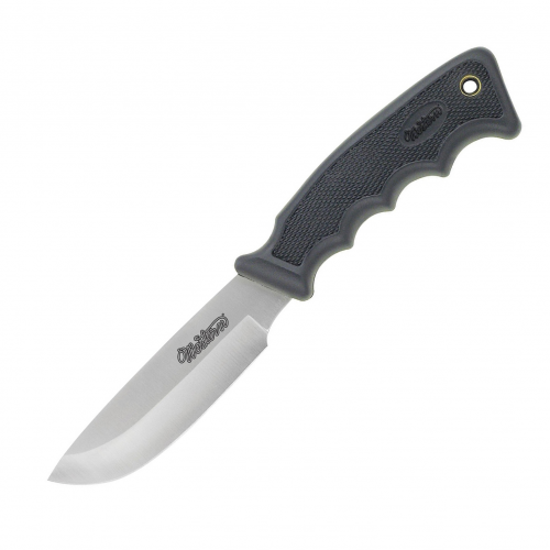 Нож с фиксированным клинком Camillus Western Drop Blade, сталь 440А, рукоять резина, чёрный