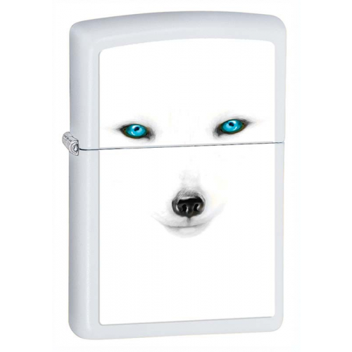 Зажигалка ZIPPO Песец, латунь с покрытием White Matte, белая, матовая, 36х12x56 мм