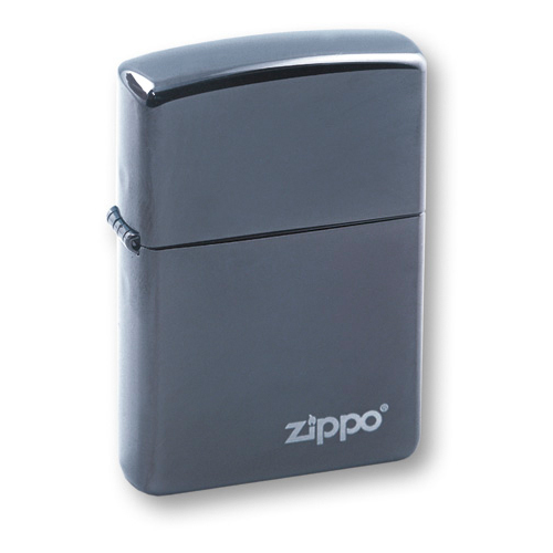 Зажигалка ZIPPO Classic с покрытием Black Ice®, латунь/сталь, чёрная, глянцевая, 36х12х56 мм