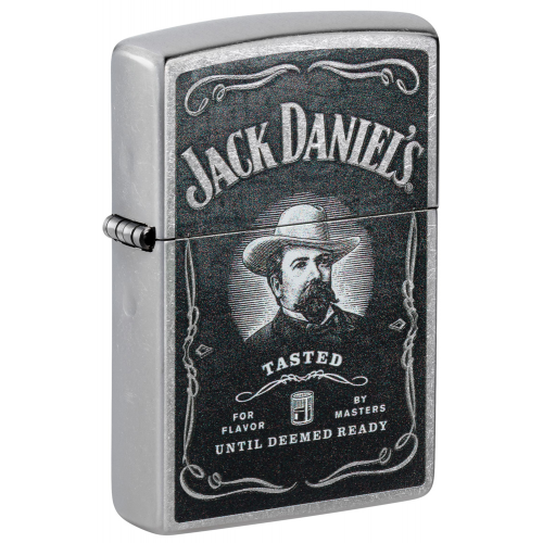 Зажигалка ZIPPO Jack Daniels® с покрытием Street Chrome, латунь/сталь, серебристая