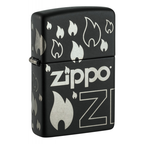 Зажигалка ZIPPO Classic с покрытием Black Matte, латунь/сталь, черная, матовая