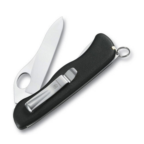 Нож перочинный Victorinox Sentinel One Hand 111 мм с фиксатором лезвия, 5 функций, черный