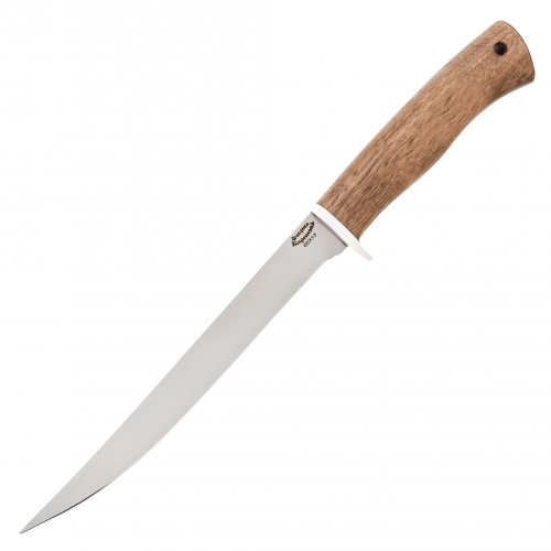 Нож филейный Нерпа, сталь 65х13, рукоять орех Фабрика Баринова