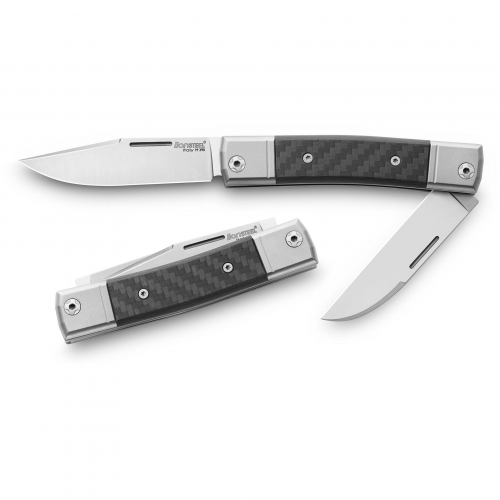 Складной нож LionSteel BestMan Two blades, сталь M390, рукоять Carbon fibre Lion Steel