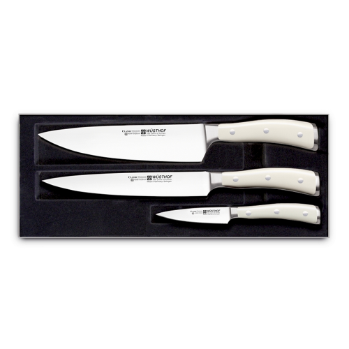 Набор кухонных ножей 3 шт. 9601-0 WUS, серия Ikon Cream White Wuesthof