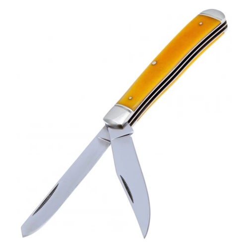 Нож складной Cold Steel Trapper, сталь 8Cr13MoV, рукоять кость, yellow