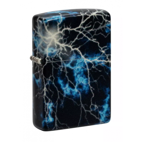 Зажигалка ZIPPO Lightning с покрытием Glow In The Dark Green, латунь/сталь, черная