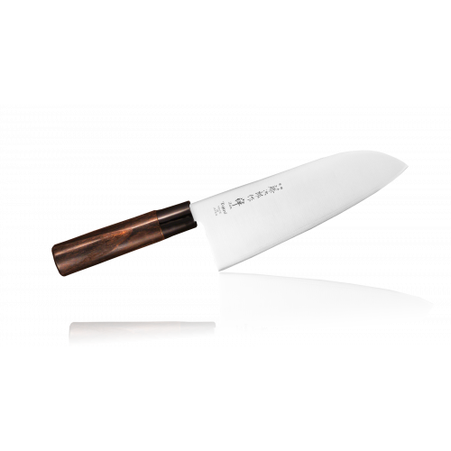 Нож Сантоку ZEN, Tojiro, FD-567, сталь VG-10, коричневый в картонной коробке