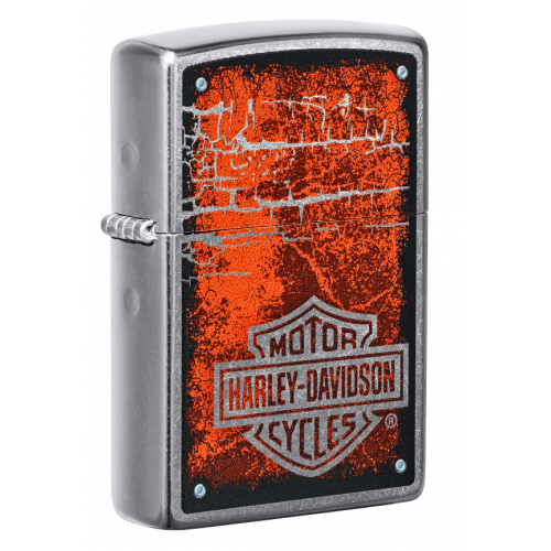 Зажигалка ZIPPO Harley-Davidson® с покрытием Street Chrome™ красный, латунь/сталь