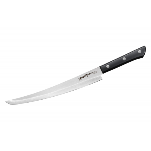 Нож кухонный слайсер Танто Samura Harakiri, 230 мм, черная рукоять