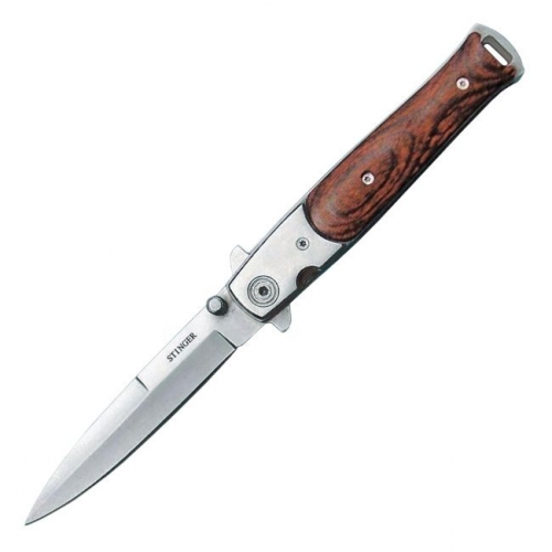 Нож складной Stinger YD-9140L, сталь 420, дерево пакка STINGER