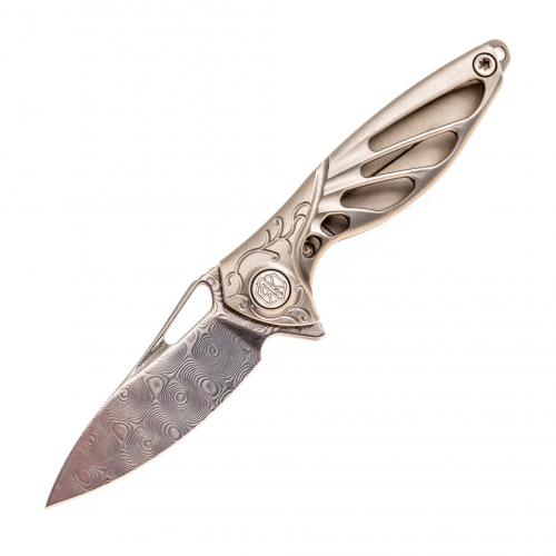 Складной нож Mini-P Rikeknife, сталь Damasteel, рукоять титан